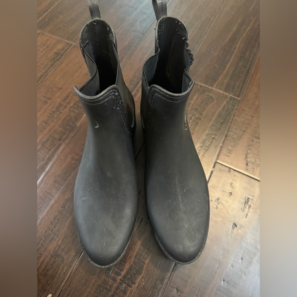 Anthropologie Jeffrey Campbell Chelsea black ankle winter rain boots size 11 - Picture 8 of 8